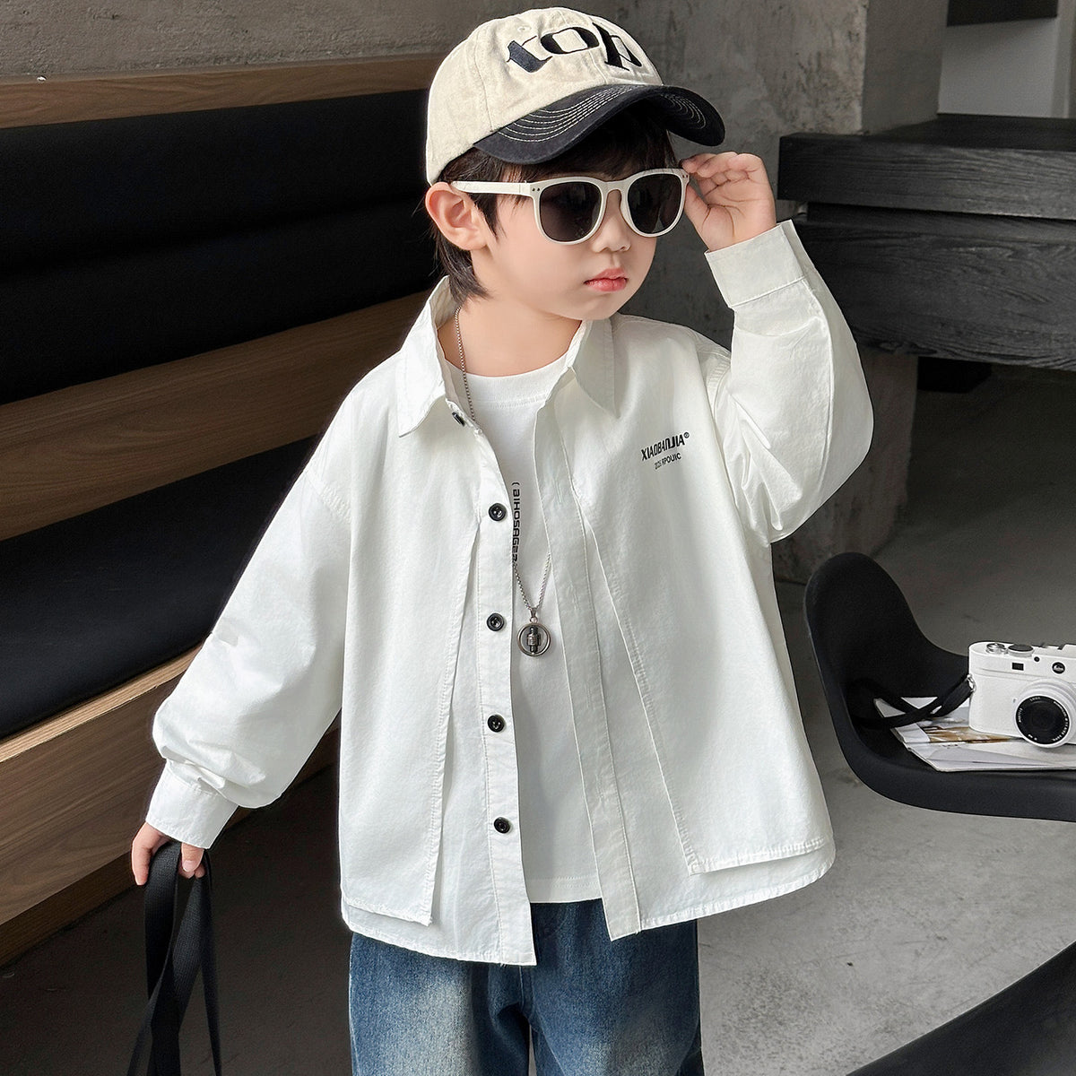 Boys Long Sleeve Shirt Stylish Casual Spring Autumn Top