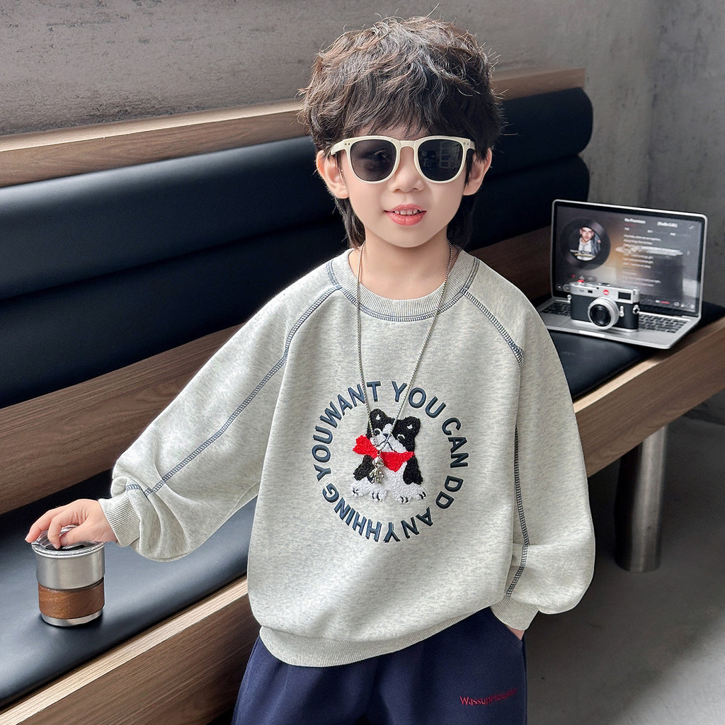 Boys Long Sleeve Crewneck Pullover Sweatshirt