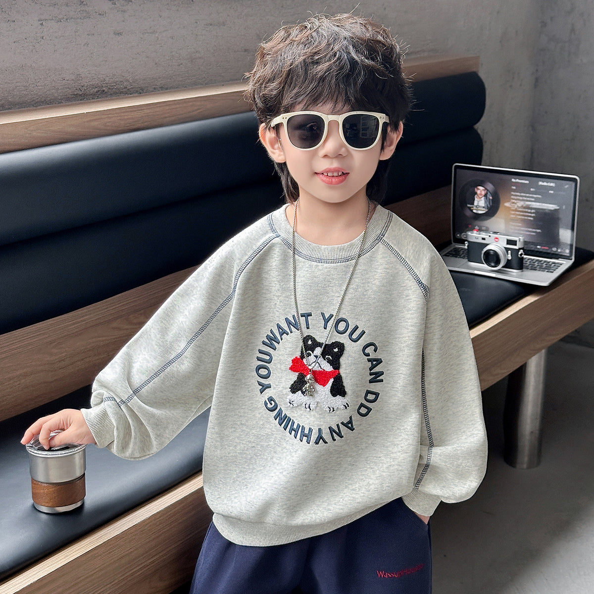 Boys Long Sleeve Crewneck Pullover Sweatshirt