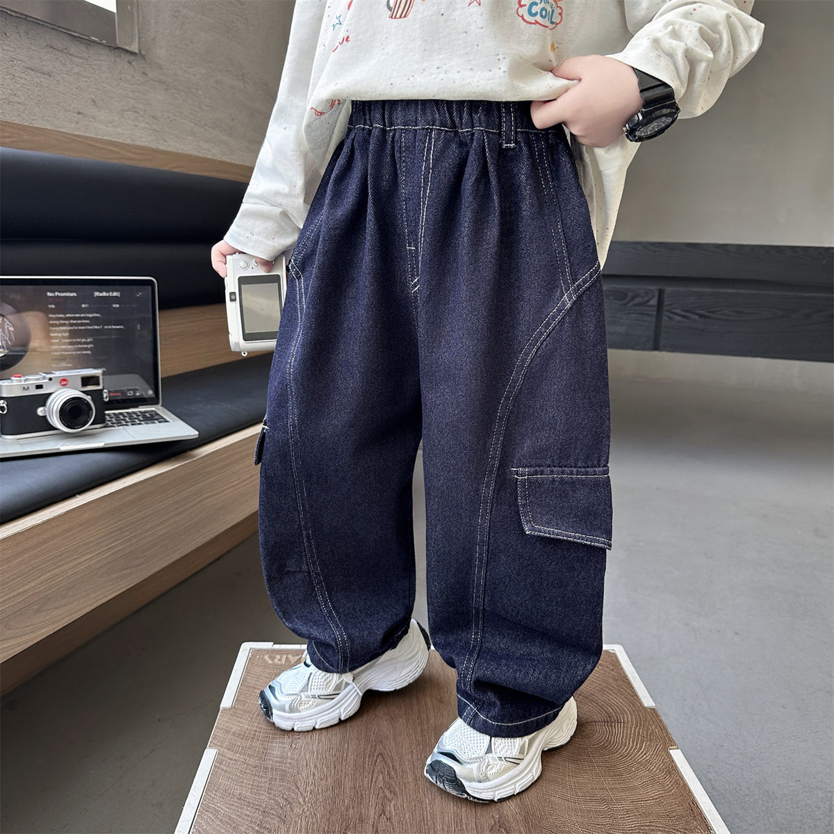 Boys' Casual Denim Long Pants Spring Autumn Big Kids Jeans