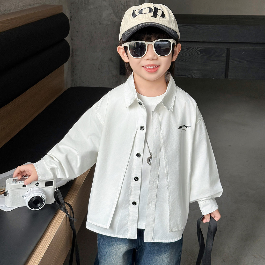 Boys Long Sleeve Shirt Stylish Casual Spring Autumn Top