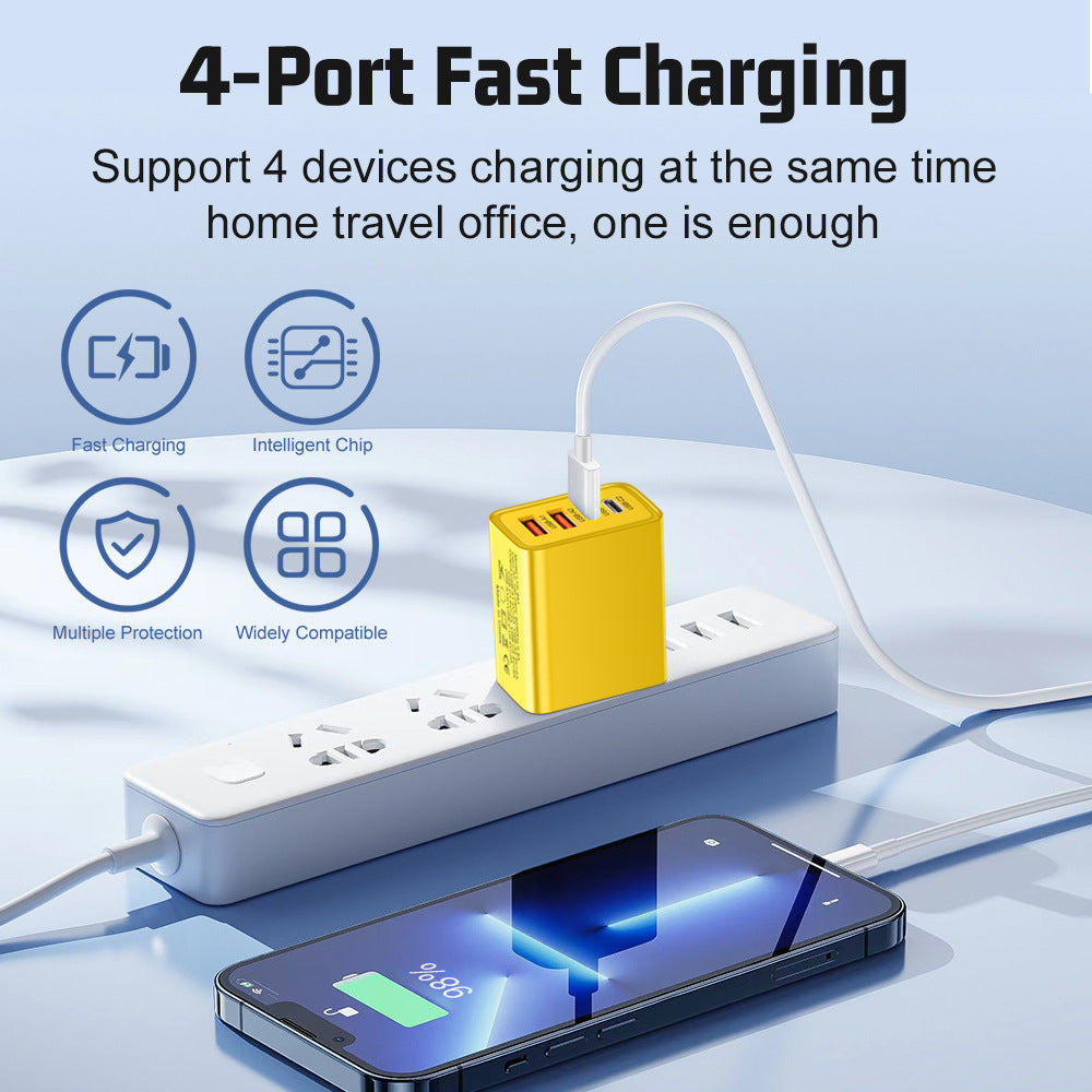 2.4A 2PD+2USB mobile phone charger charging head, American standard, European standard, British standard, travel charging head