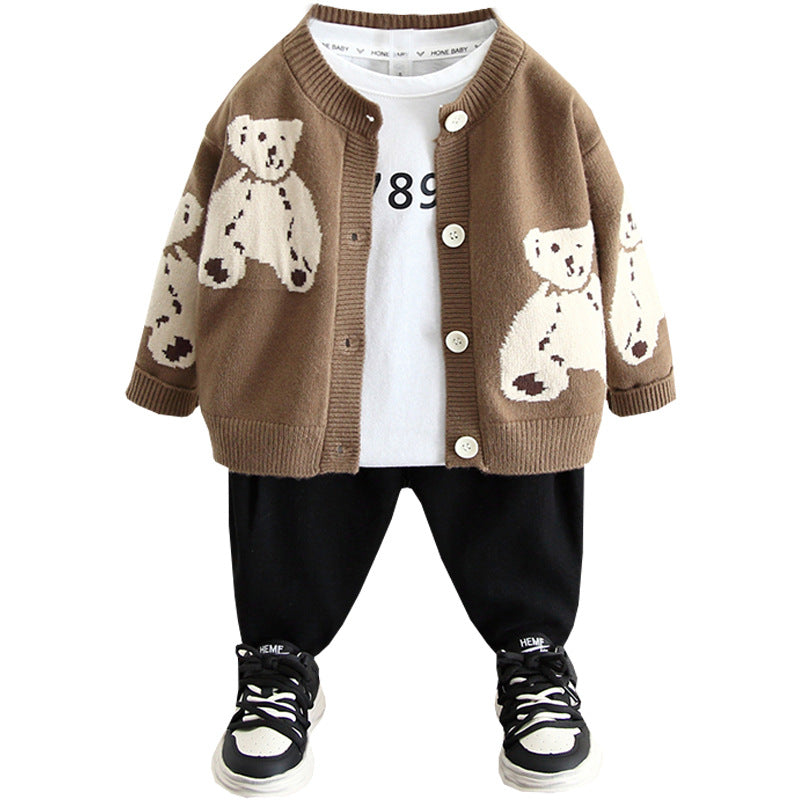 Boys' Knit Open Cardigan Sweater Spring Autumn Toddler Kids Outerwear