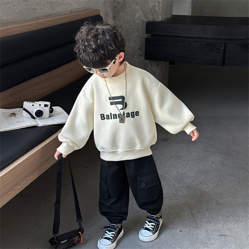 Trendy Pullover Long Sleeve Round Neck Sweatshirt