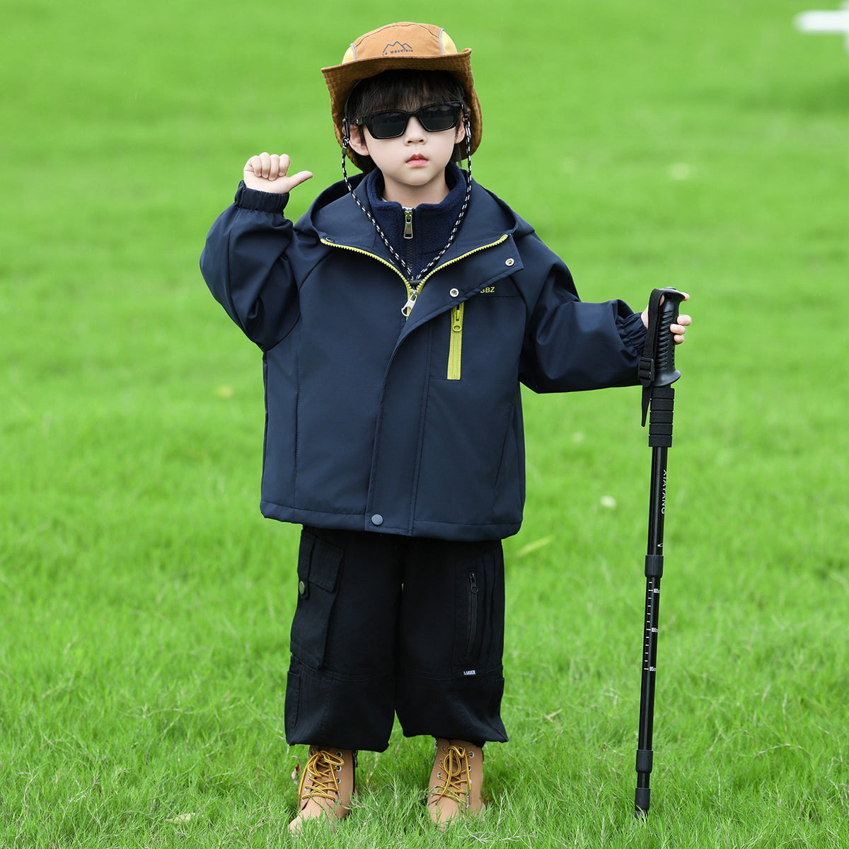Boys 3-in-1 Outdoor Windbreaker Jacket Spring Autumn Casual