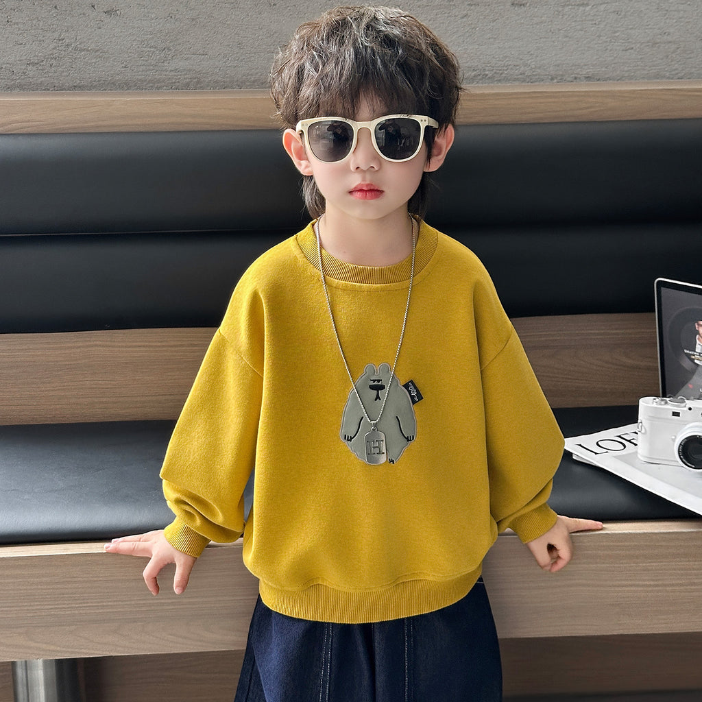 Boys Long Sleeve Pullover Sweatshirt Spring Casual Top