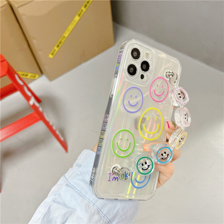 Creative Bracelet Transparent Smiley Face Suitable For iPhone 12promax Apple 11 Mobile Phone Case  X/13