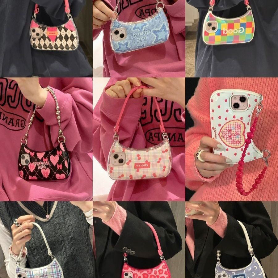 Portable Crescent Bag Apple 14 Phone Case iPhone 13pro Max Full Package 12/11/Plus Soft Cover