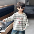 Boys Striped Long Sleeve T-Shirt Casual Versatile Lightweight Top