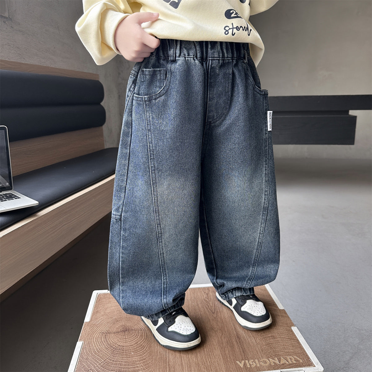 Boys' Casual Denim Tapered Pants