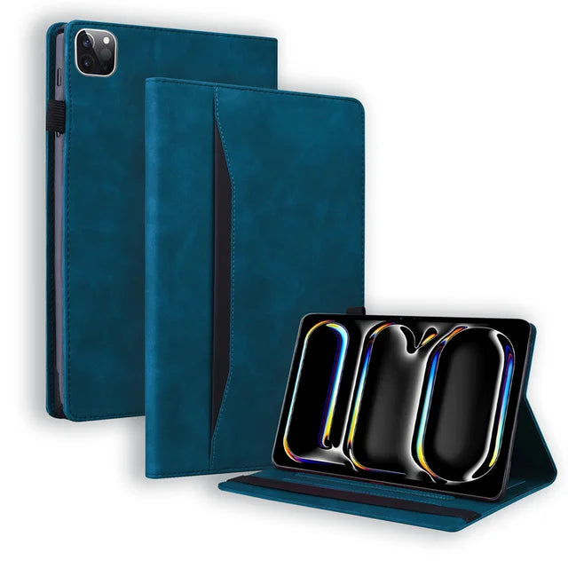 For Funda iPad Pro 11 13 Inch 2024 iPadPro11 Case PU Leather Soft TPU Back Business Folio Cover for iPad Pro M4 Case 11 13 Inch