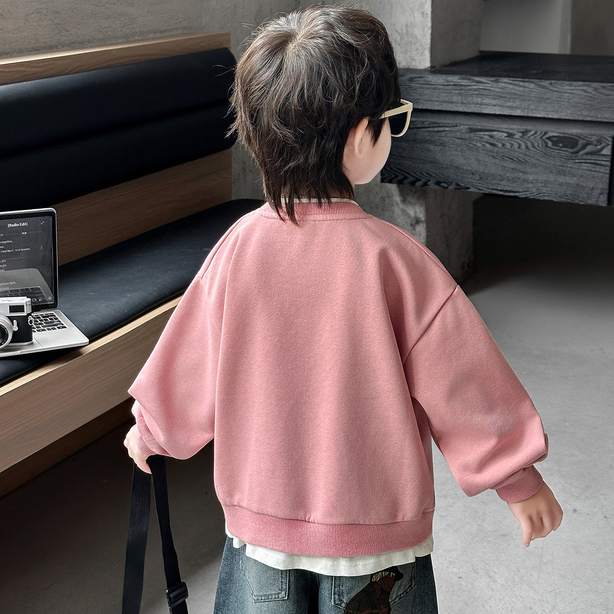 Fake Two-Piece Long Sleeve Sweatshirt for Boys