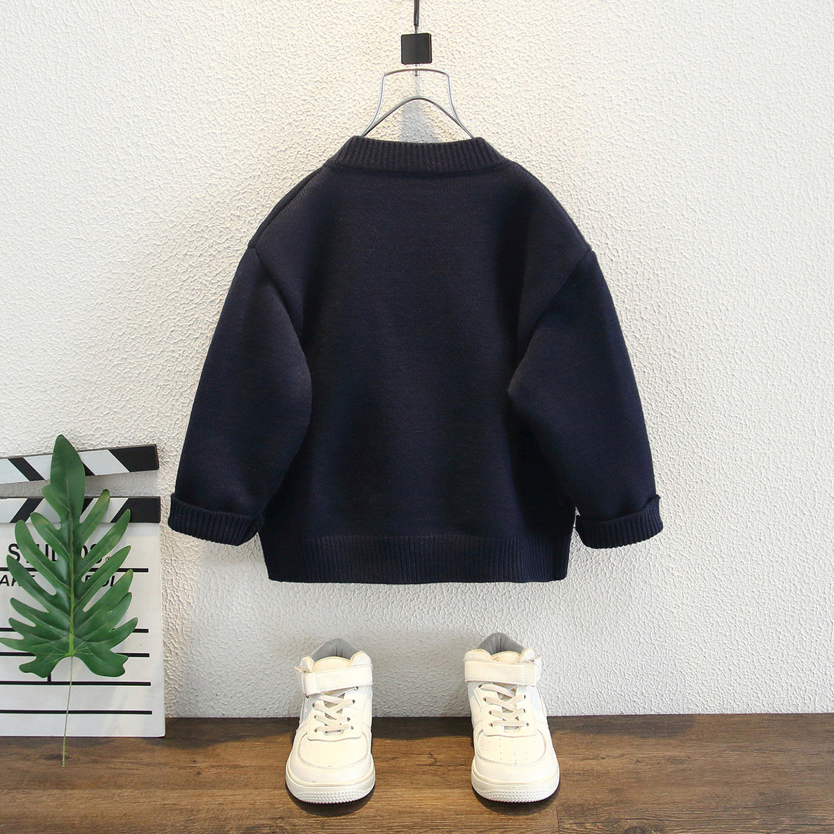 Boys Preppy Style Knit Cardigan Autumn Winter Sweater