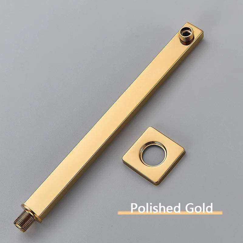 Rozin Black G1/2 Wandmontierte Duscharmature, Edelstahl-Duschkopfhalter, goldene feste Duschrohr für Duschset