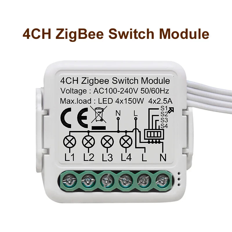 Modulo interruttore Zigbee GIRIER da 1 a 4 canali