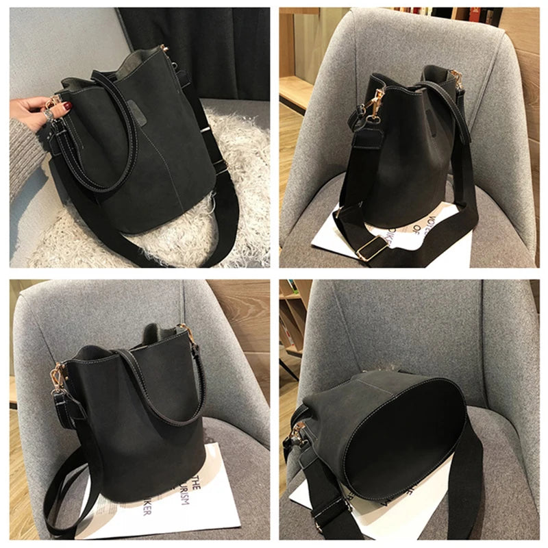 Luxury Designer Handbags Ladies Bucket Bag PU Leather Shoulder Bags Large Capacity Crossbody Bags for Women 2026 New Tote Bag