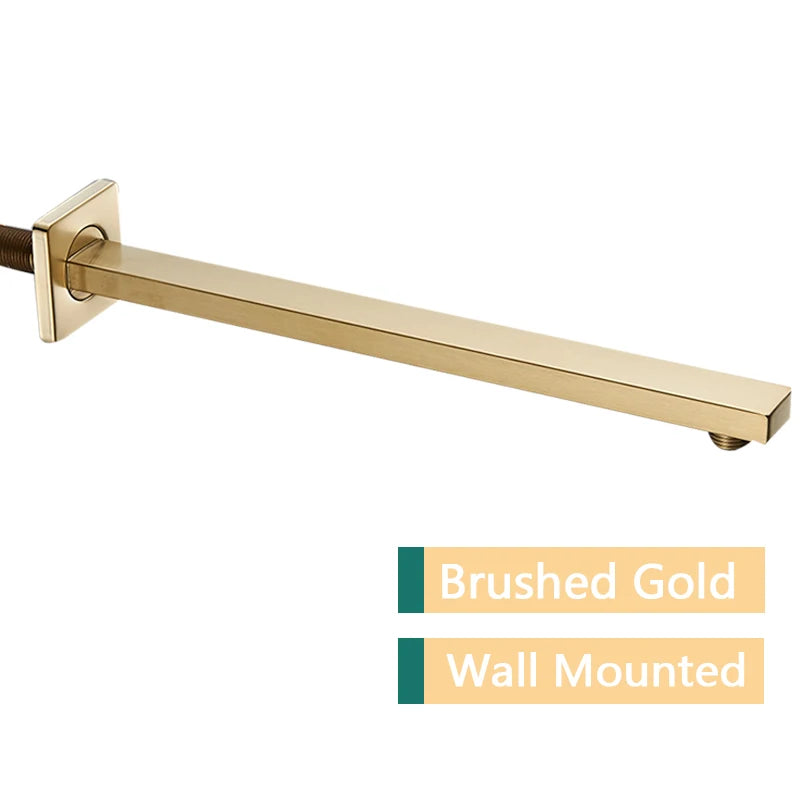 Rozin Black G1/2 Wandmontierte Duscharmature, Edelstahl-Duschkopfhalter, goldene feste Duschrohr für Duschset