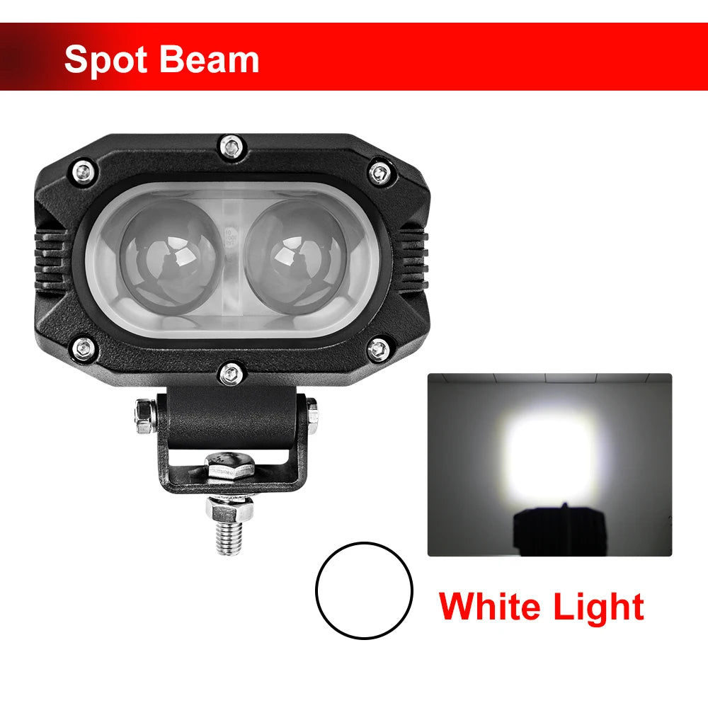 CO LIGHT Barre lumineuse LED de 4 pouces, 96 W, jaune, projecteur de travail pour voiture, faisceau large et focalisé, pour 4x4, tout-terrain, SUV, ATV, bateau, camion et excavatrice, 12 V/24 V