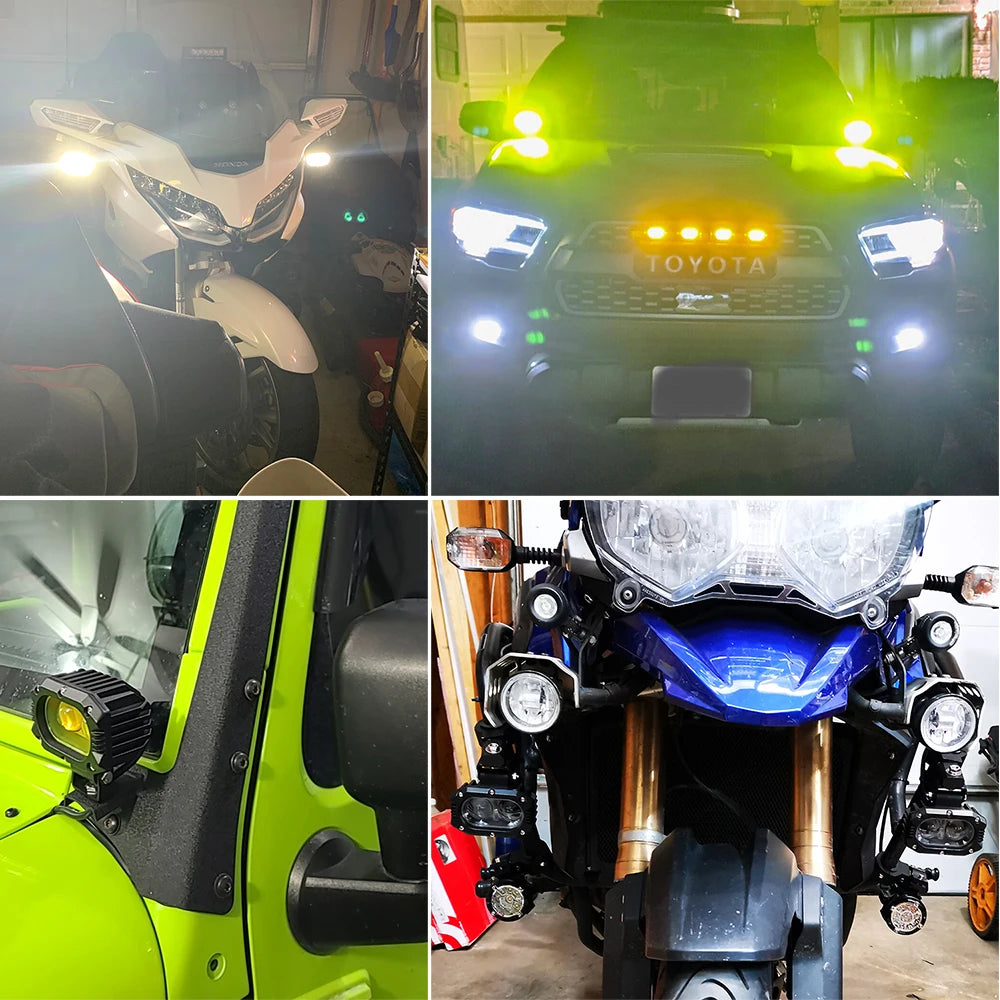 CO LIGHT Barre lumineuse LED de 4 pouces, 96 W, jaune, projecteur de travail pour voiture, faisceau large et focalisé, pour 4x4, tout-terrain, SUV, ATV, bateau, camion et excavatrice, 12 V/24 V