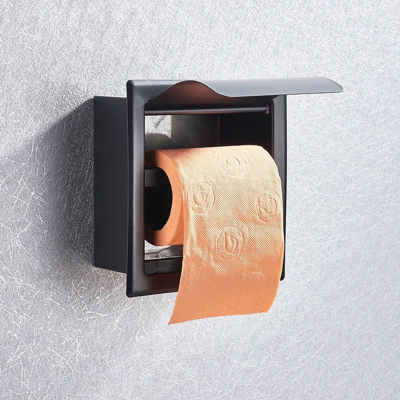 Toilettenpapierhalter aus Edelstahl, poliertes Chrom, wandmontiert, verdeckte Toilettenpapierrolle, wasserdicht