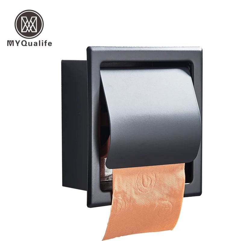 Toilettenpapierhalter aus Edelstahl, poliertes Chrom, wandmontiert, verdeckte Toilettenpapierrolle, wasserdicht