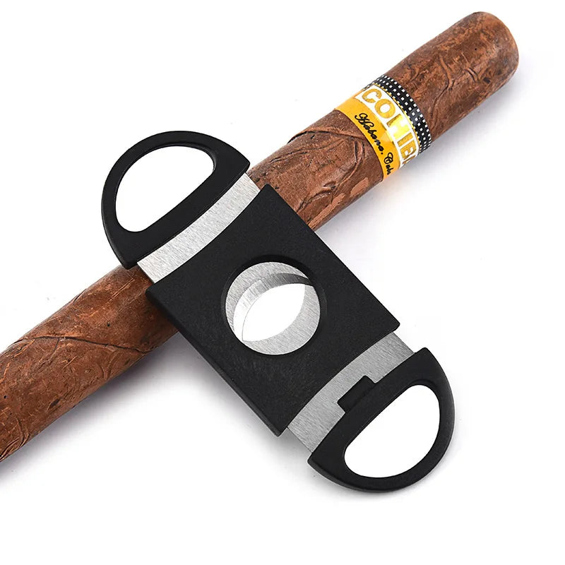 Stainless steel pocket cigar cutter, double-blade cigar cutter accessory tool for smoking