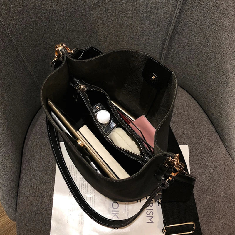 Luxury Designer Handbags Ladies Bucket Bag PU Leather Shoulder Bags Large Capacity Crossbody Bags for Women 2026 New Tote Bag