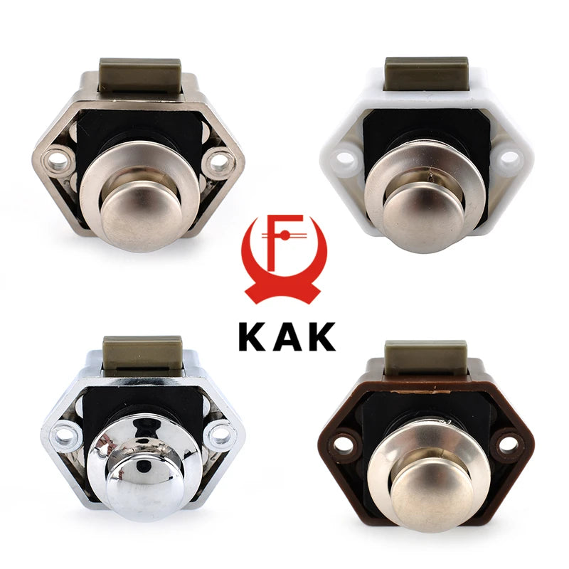 20 Packs KAK Camper Car Lock 20mm Push Lock for RV Yacht Furniture Door Hardware Cabinet Drawer Locks Handles Safety Kids Lock
