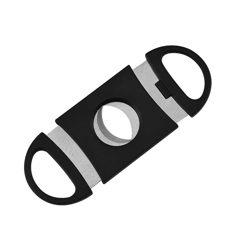 Stainless steel pocket cigar cutter, double-blade cigar cutter accessory tool for smoking