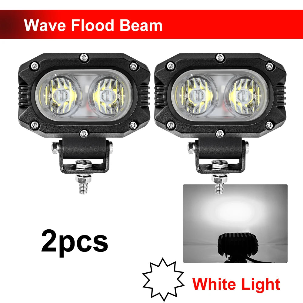 CO LIGHT Barre lumineuse LED de 4 pouces, 96 W, jaune, projecteur de travail pour voiture, faisceau large et focalisé, pour 4x4, tout-terrain, SUV, ATV, bateau, camion et excavatrice, 12 V/24 V