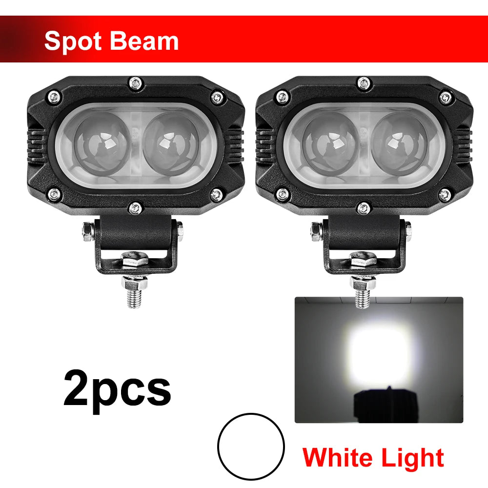 CO LIGHT Barre lumineuse LED de 4 pouces, 96 W, jaune, projecteur de travail pour voiture, faisceau large et focalisé, pour 4x4, tout-terrain, SUV, ATV, bateau, camion et excavatrice, 12 V/24 V