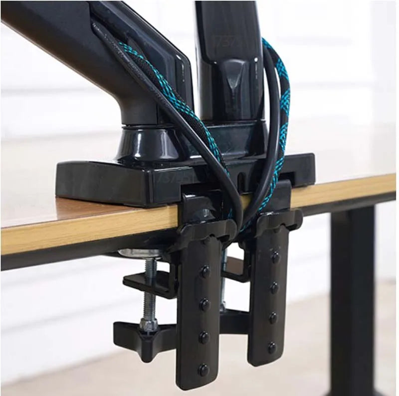 NEU F160 Gasdruckfeder-Monitorarm für zwei Monitore, 10–27 Zoll, um 360° drehbare Tischhalterung, 2–9 kg, mit 2 USB-3.0-Anschlüssen
