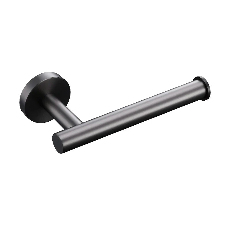 Brushed Gunmetal Grey Bathroom Accessories Hardware Set Towel Rack Toilet Roll Paper Holder Bar Hanger Hook Stainless Steel