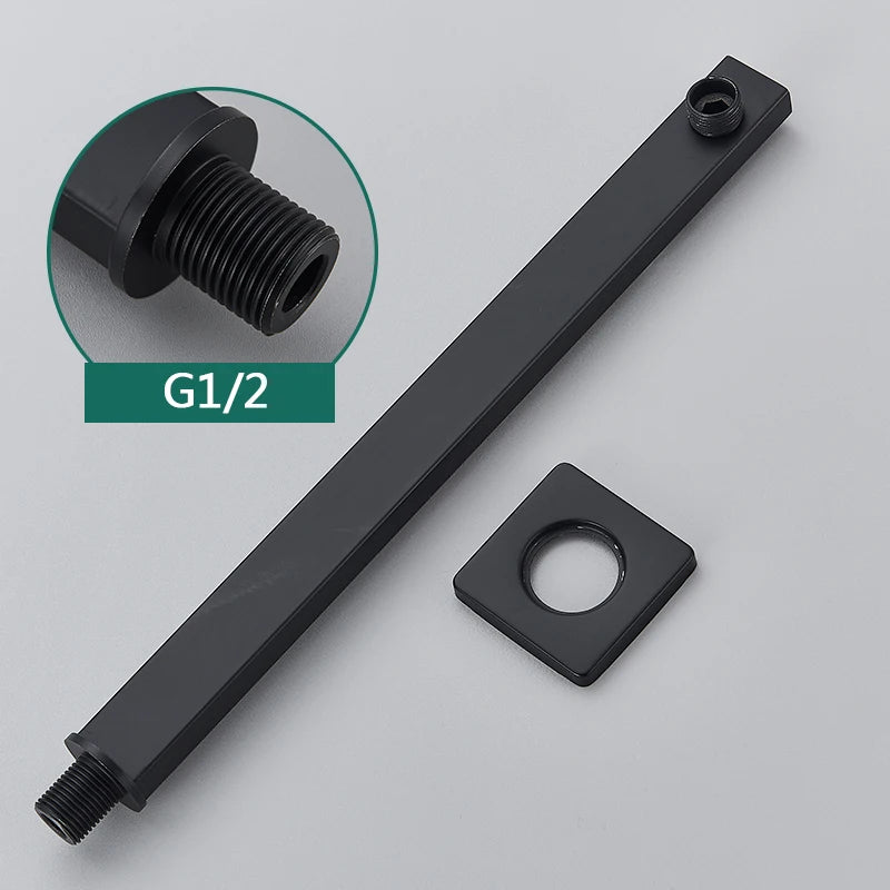 Rozin Black G1/2 Wandmontierte Duscharmature, Edelstahl-Duschkopfhalter, goldene feste Duschrohr für Duschset