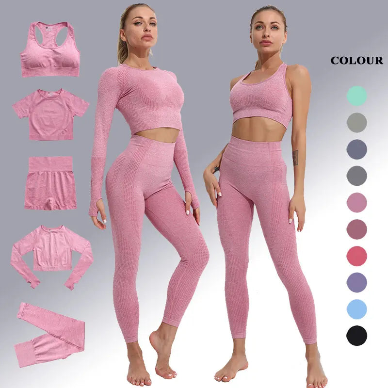 Completo yoga donna, top a maniche lunghe e leggings