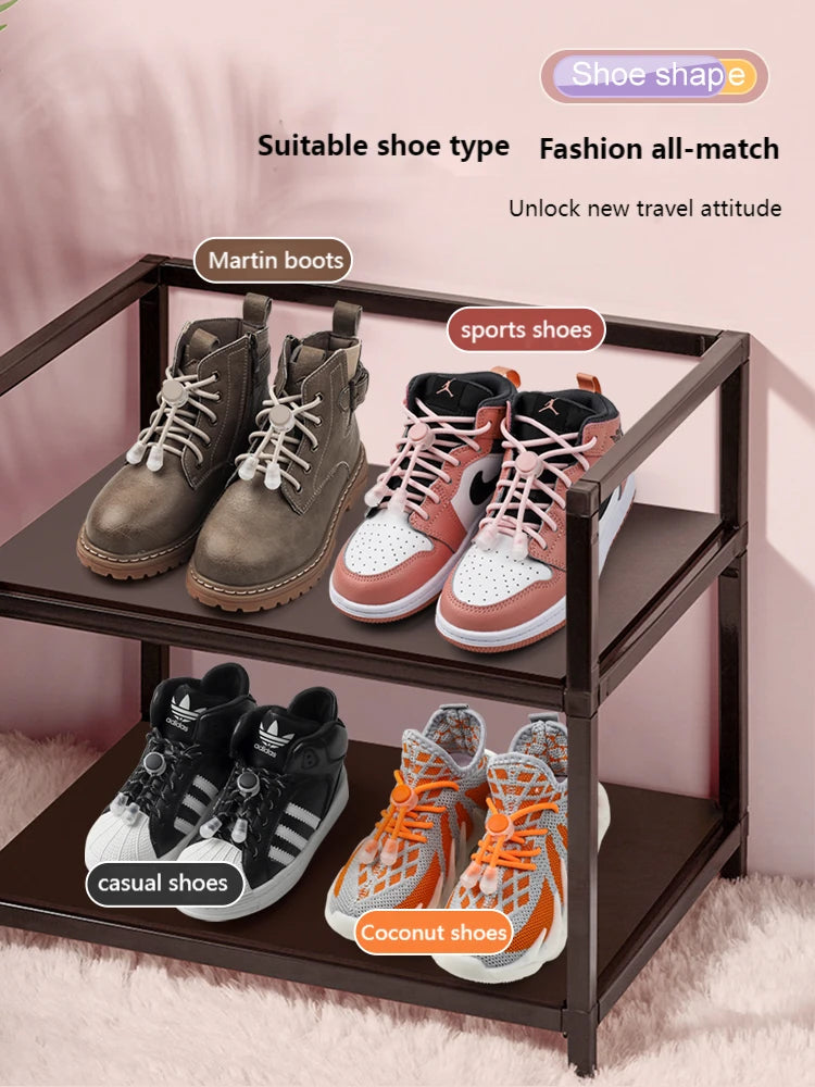 Spring-Lock-Schnürsenkel ohne Binden, elastische Schnürsenkel für Sneaker, Kinder und Erwachsene, schnelle Gummischnürsenkel, rund, ohne Binden, Schuhsenkel für Schuhe