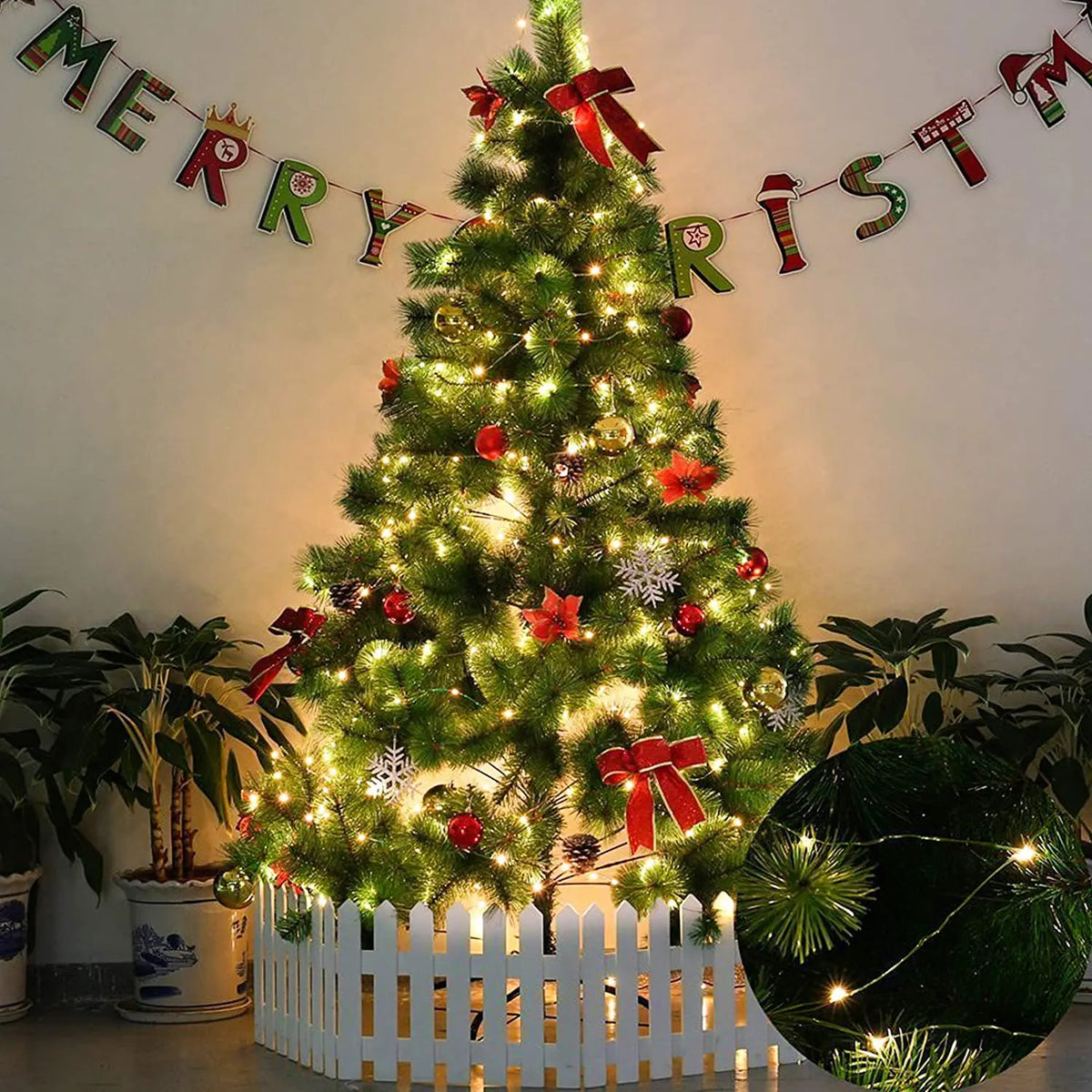 200M 2000LED Green Wire Fairy String Light Garland With Waterproof For Christmas Outdoor Wedding Garden Patio Room Decoration