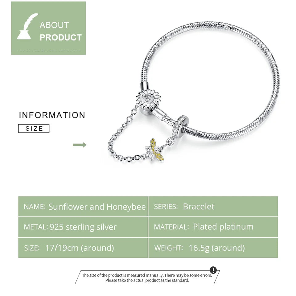 Bracelet with snake chain and sunflower detail