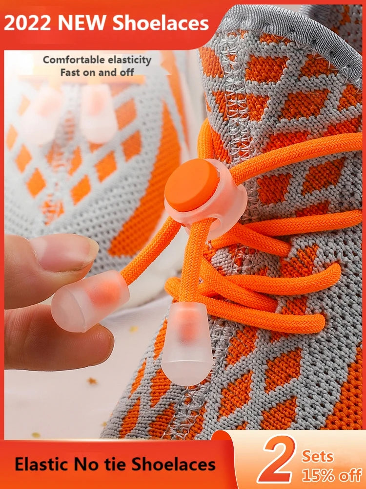 Spring-Lock-Schnürsenkel ohne Binden, elastische Schnürsenkel für Sneaker, Kinder und Erwachsene, schnelle Gummischnürsenkel, rund, ohne Binden, Schuhsenkel für Schuhe