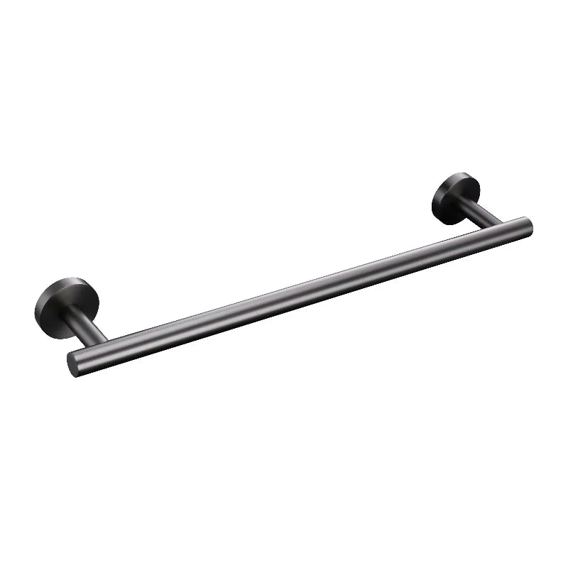 Brushed Gunmetal Grey Bathroom Accessories Hardware Set Towel Rack Toilet Roll Paper Holder Bar Hanger Hook Stainless Steel