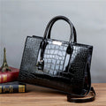 Patent Leather Women Handbag Luxury Designer Crocodile Crossbody Bags for Female Shoulder Bags Big Ladies Totes Office Bag Black