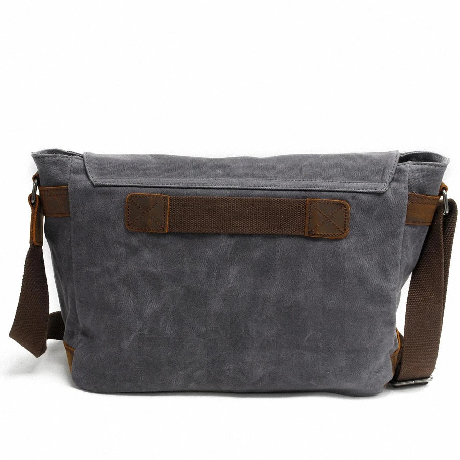 New Fashion Thick Wax Canvas Men Shoulder Bag Messenger Bag Men Crossbody Bag Vintage Male Leisure Sling Bag Casual Boy