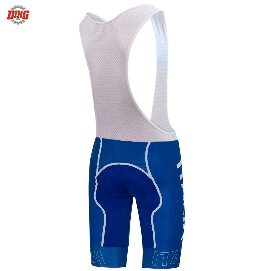 Tenue de cyclisme TEAM ITALIA NEW pour homme – maillot à manches courtes et cuissard à bretelles avec peau de chamois en gel, VTT