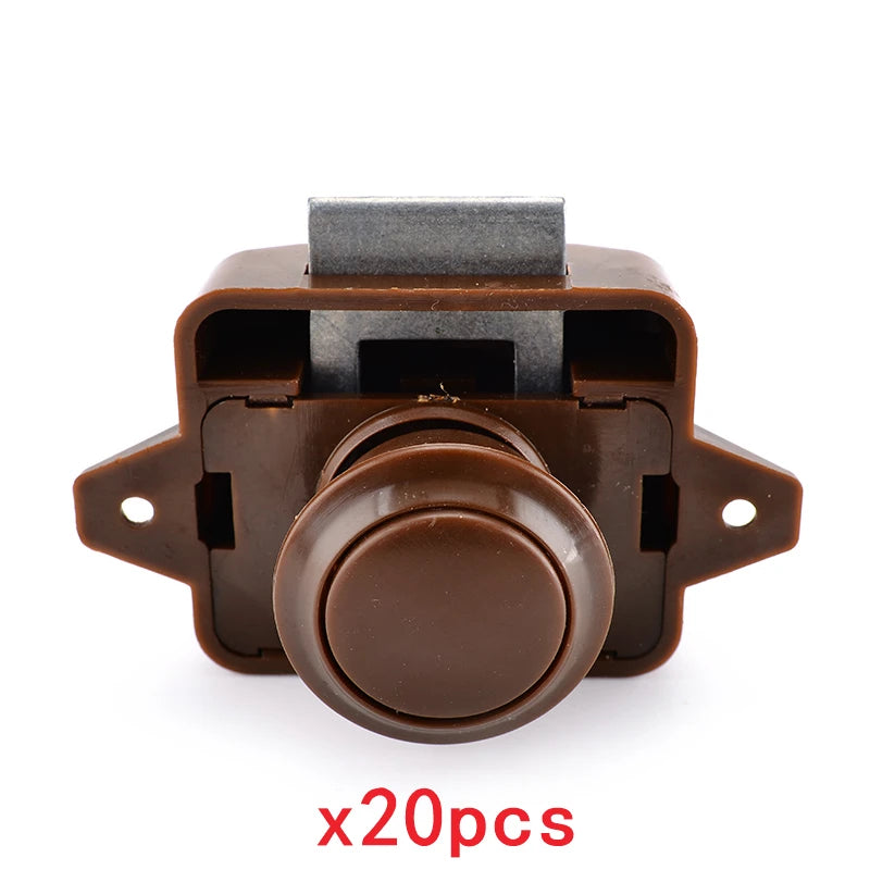 20 Packs KAK Camper Car Lock 20mm Push Lock for RV Yacht Furniture Door Hardware Cabinet Drawer Locks Handles Safety Kids Lock
