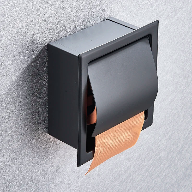 Toilettenpapierhalter aus Edelstahl, poliertes Chrom, wandmontiert, verdeckte Toilettenpapierrolle, wasserdicht