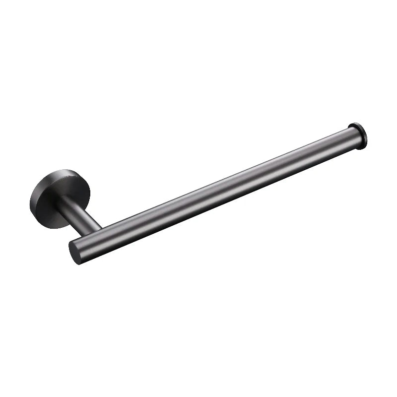 Brushed Gunmetal Grey Bathroom Accessories Hardware Set Towel Rack Toilet Roll Paper Holder Bar Hanger Hook Stainless Steel