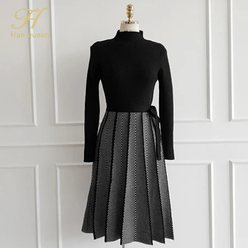 Abito in maglia donna a collo alto e maniche lunghe — immagine 6