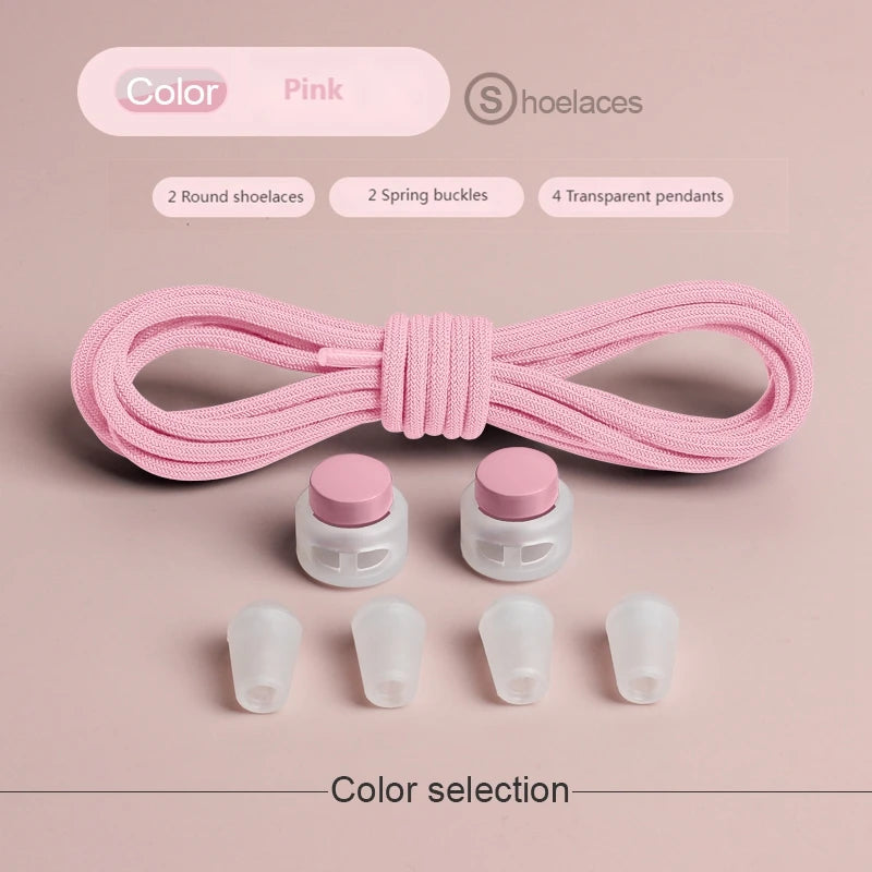 Spring-Lock-Schnürsenkel ohne Binden, elastische Schnürsenkel für Sneaker, Kinder und Erwachsene, schnelle Gummischnürsenkel, rund, ohne Binden, Schuhsenkel für Schuhe