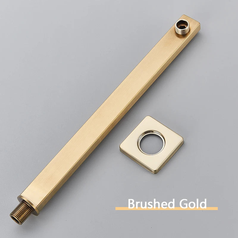 Rozin Black G1/2 Wandmontierte Duscharmature, Edelstahl-Duschkopfhalter, goldene feste Duschrohr für Duschset