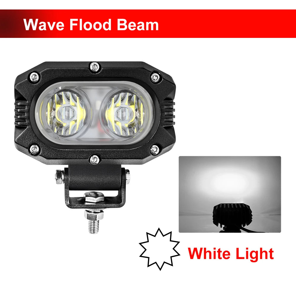 CO LIGHT Barre lumineuse LED de 4 pouces, 96 W, jaune, projecteur de travail pour voiture, faisceau large et focalisé, pour 4x4, tout-terrain, SUV, ATV, bateau, camion et excavatrice, 12 V/24 V